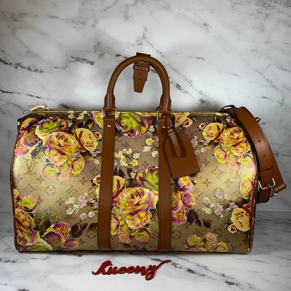 ❌❌ Louis Vuitton Gold Keepall 45 bandouliere Monogram Garden Party travel bag LV - Picture 10 of 11